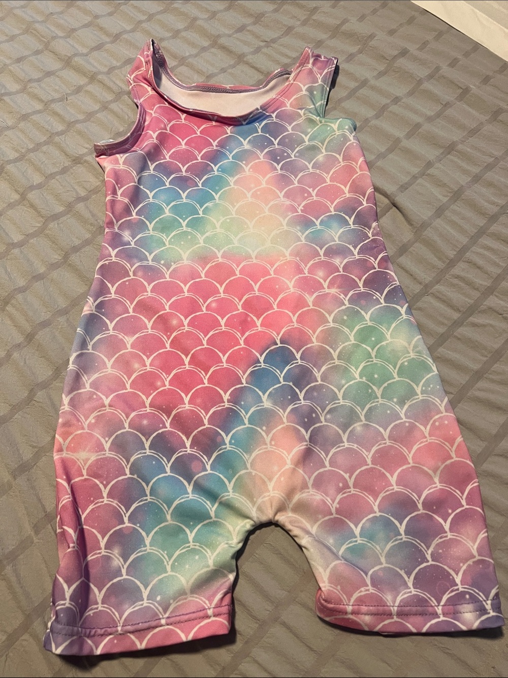 Kids Rainbow Mermaid Scale swim suit  - Pink, Purple, Teal